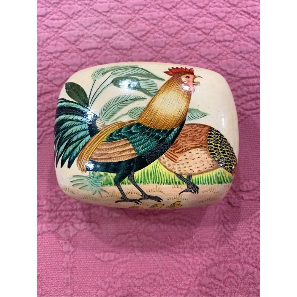 Rooster American Folk Art Box #chickens
